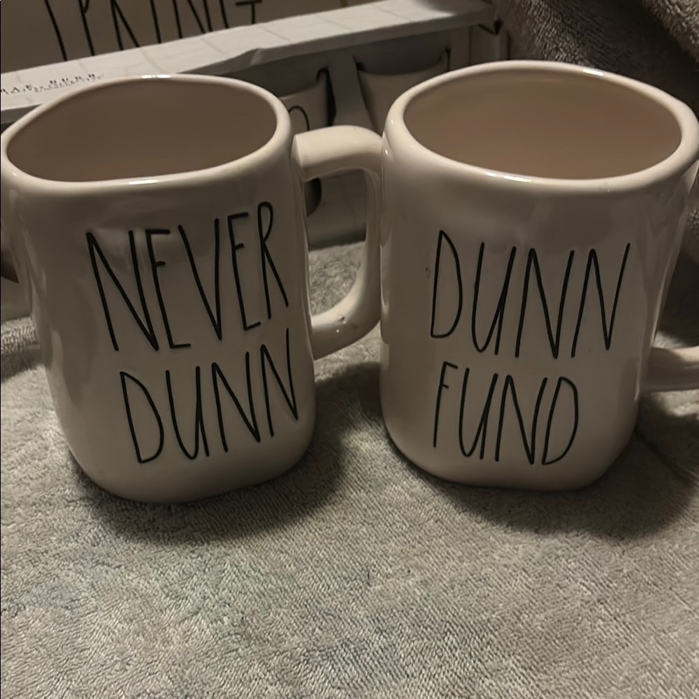 Rae Dunn White Ceramic Mugs Set Modern Design